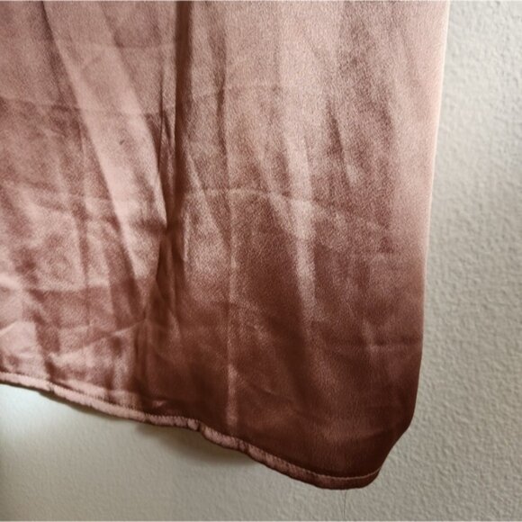 Carli Bybel X Misguided Satin Slip Dress Rose Gold Champagne Size 12 - Picture 4 of 5
